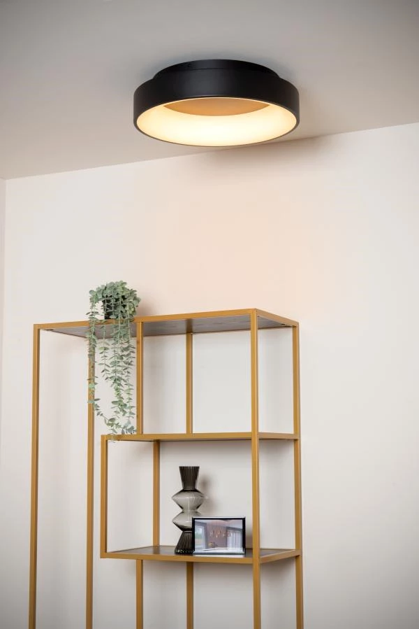 Lucide MIRAGE - Flush ceiling light - Ø 45 cm - LED Dim. - 1x33W 2700K - Black - ambiance 1
